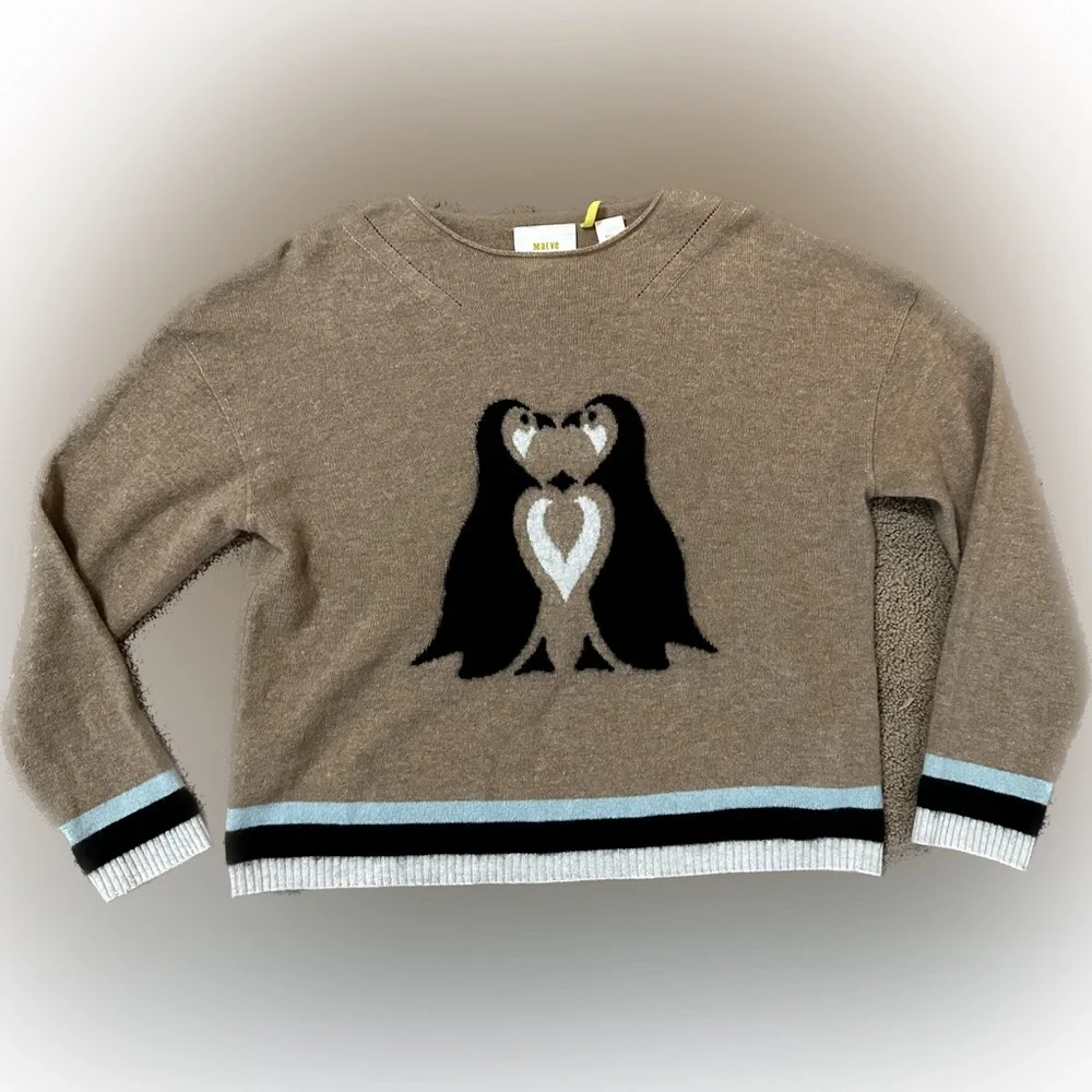 Maeve Tan Sweater with Penguin Design - Picture 5 of 11